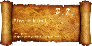 Pintye Kitti névjegykártya